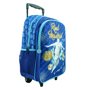 ست 12 در 1 کوله پشتی چرخدار 40 سانتی Real Madrid مدل Rainbow Max - Backpack - Trolly Bag - Promotion Items 12 in 1 - Real Madrid _کیف مدرسه